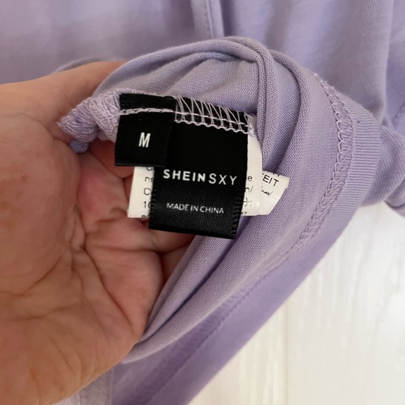 SHEIN Lavender Wrap Crop Top with Cut-Out – Size M - Picture 6 of 6